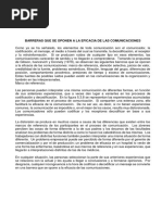 Barreras Que Se Oponen A La Eficacia de Las Comunicaciones PDF