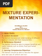 Experimentation Appearance of Mixtures Formed Edited