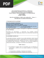 Guía de Actividades y Rúbrica de Evaluación - Tarea 1 - Introducción Al Análisis Dimensional