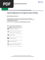 Capital Budgeting and Managerial Empire Building