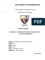 Resiliencia y Síndrome de Burnout en Personal de Salud de Emergencias de Hospitales Públicos de Buenos Aires