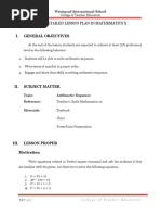 Semi-Detailed Lesson Plan in Mathematics 10