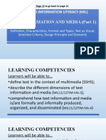 Media and Information Literacy MIL Text Information and Media Part 1