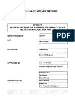 Preservation of GTL Refinery Equipment - Work Instruction Guidelines