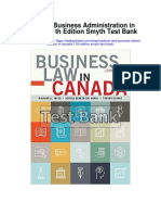 Law and Business Administration in Canada 11th Edition Smyth Test Bank