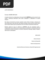 Carta de Bienvenida