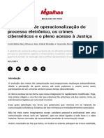 Os Desafios de Operacionalização Do Processo Eletrônico, Os Crimes Cibernéticos e o Pleno Acesso À Justiça