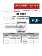 Rsmsat Syllabus & Exampattern