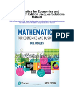 Mathematics For Economics and Business 9th Edition Jacques Solutions Manual