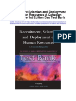 Recruitment Selection and Deployment of Human Resources A Canadian Perspective 1st Edition Das Test Bank