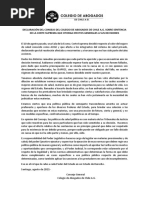 Declaración Colegio de Abogados 29 de Agosto 2023