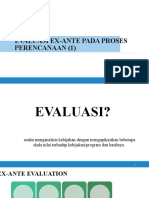 Evaluasi Ex-Ante Pada Proses Perencanaan