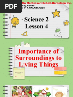 Science 2 - Q4 - L4 - Importance of Surroundings To Living Things