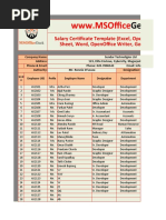 Salary Certificate Format