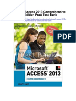 Microsoft Access 2013 Comprehensive 1st Edition Pratt Test Bank