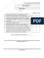 Test de Positionnement ETUDIANTS Automne 2016