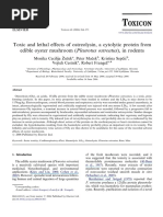 Toxic and Lethal Effects of Ostreolysin