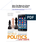 World Politics The Menu For Choice 10th Edition Kinsella Test Bank