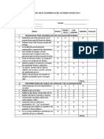 Lista de Cotejo en El Desarrollo Del Autismo Licoda 2017