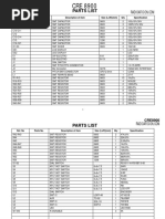 Cre-8900 Parts List