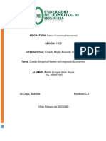 Cuadro Sinoptico Niveles de Integracion Economica