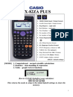 Casio FX 82ZA PLUS Cheatsheet