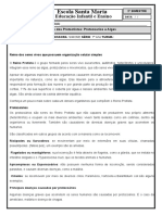 Conteudo Programatico para Atividades Remotas, 7º Ano