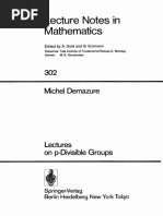 (Lecture Notes in Mathematics 302) Michel Demazure (Auth.) - Lectures On P-Divisible Groups-Springer-Verlag Berlin Heidelberg (1972)