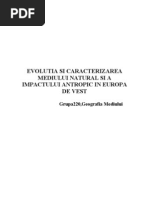 Evolutia Si Caracterizarea Mediului Natural Si A Impactului Antropic in Europa de Vest