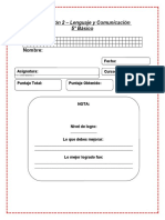 Evaluación 2 - Lenguaje y Comunicación - 5° Básico