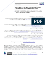 Metodologías Activas en El Proceso de Enseñanza Aprendizaje en Los Alumnos de Nivelación