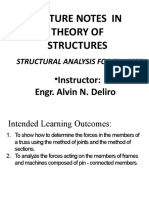 Lecture Notes - Structural Analysis For Trusses - 50126