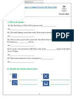 A. Fill in The Blanks:: Chapter 4-Editing Text in MS Word 2016