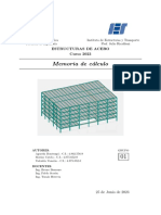 Memoria de Cálculo Estructuras de Acero Grupo 1 2023