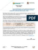 NFSU Public Notice Answer Key Chellange - NFSU-2023