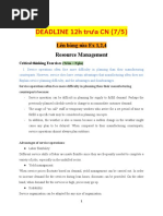 DEADLINE 12h trưa CN (7/5) : Lên bảng sửa Ex 1,2,4 Resource Management