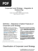 Ses 6 - Corporate Level Strategy, Integration & Outsourcing