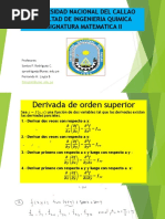 Semana 6 CONTINUACION DERIVADA DE ORDEN SUPERIOR, REGLA DE LA CADENA-2023A