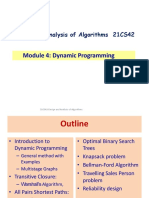 Module 4: Dynamic Programming: Design and Analysis of Algorithms 21CS42