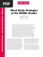 Word Study Strategies at The Middle Grades