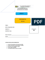 Grade 5 Term 3 Maths Test