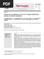 Impacto de La Prediabetes y El Sexo en El Riesgo Cardiovascular Asociado Al Sı Ndrome Metabo Lico