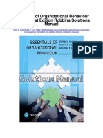 Essentials of Organizational Behaviour Canadian 1st Edition Robbins Solutions Manual