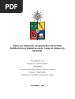 Crítica A La Persistente Desigualdad Social en Chile: Neoliberalismo y Precarización Del Trabajo en Tiempos de Pandemia.