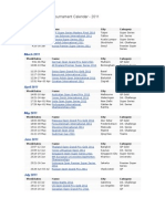 World Badminton Tournament Calendar 2011