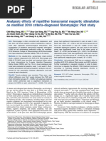 Analgesic Effects of Repetitive Transcranial Magnetic Stimulationon Modified 2010 Criteria-Diagnosed Fibromialgia