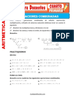 Fichas de Operaciones Combinadas para Cuarto de Primaria