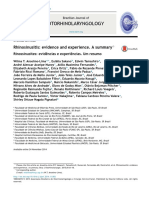 Otorhinolaryngology: Rhinosinusitis: Evidence and Experience. A Summary