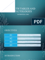 Truth Tables and Tautologies