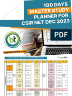 100 Days Master Study Planner For CSIR NET Dec 2023 Raftaar